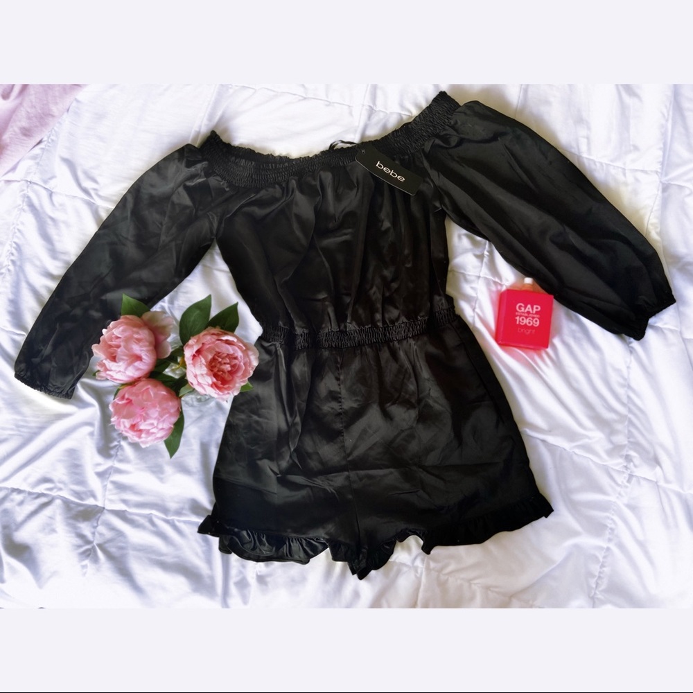 ‼️CRAZY SALE ‼️Bebe black Off The Shoulder Romper